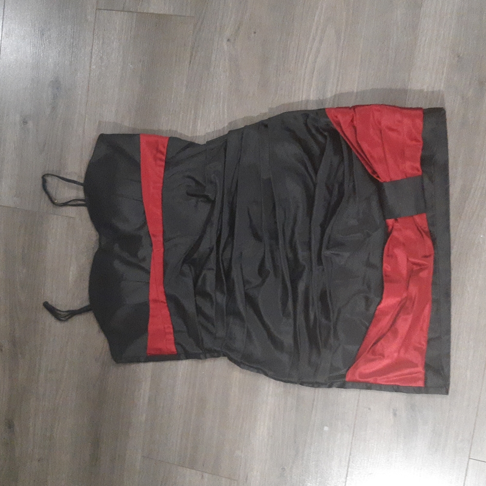 Silk Black and Red Dress